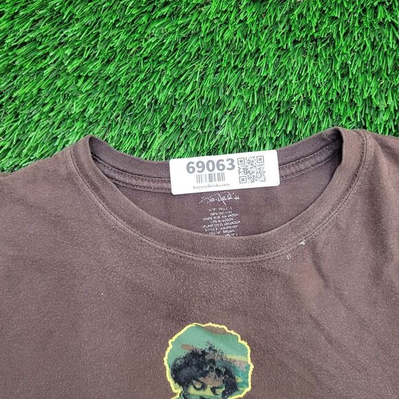 Jimi-Hendrix Crop-Top Shirt Womens Medium 18x17 Brown - Picture 9 of 12